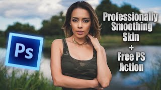 How to get BEAUTIFUL smooth skin in photoshop  PROFESSIONALLY [upl. by Ynaffad]