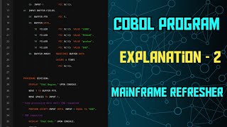 Mainframe Cobol program Explanation  2  Cobol practice program examples  cobol jcl db2 vsam [upl. by Niarb]