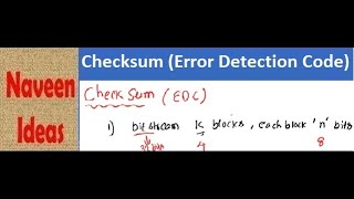 Checksum an error detection code [upl. by Ursas]