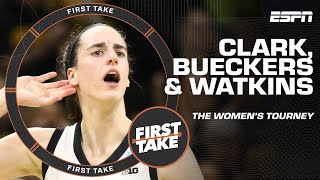 SPOTLIGHT on Caitlin Clark Paige Bueckers amp JuJu Watkins in the Womens Tournament 💡  First Take [upl. by Serle]