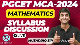 PGCET MCA2024  Mathematics  Syllabus Discussion [upl. by Godfry]