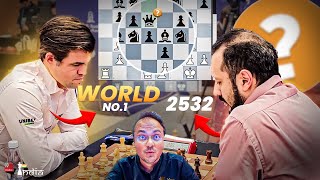 When Magnus Carlsen takes on 2532 rated GM  Carlsen vs Grigoriants  World Blitz 2023 [upl. by Atinahc]