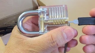 NesLock  Lock Pick Set  Training Tool Transparent Practice Padlock [upl. by Eiramrebma]