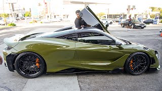 Bad Mclaren 765LT in GREEN Ferrari GTC4Lusso Fully Modded [upl. by Aloek]