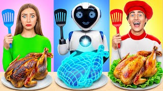 Me vs Grandma Cooking Challenge with a Robot by Multi DO Smile [upl. by Ahseram]