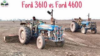 Ford 3610 amp Ford 4600 Together Showing his Power Pulling Soil with Back Blade [upl. by Nosned]