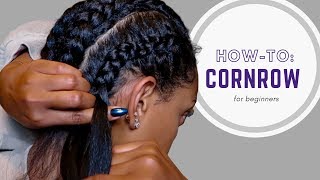 How To Cornrow Your Own Hair  For Beginners [upl. by Nnylaehs]