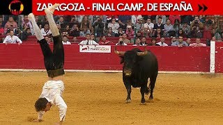 FINAL DEL CAMPEONATO DE ESPAÑA DE RECORTADORES CON TOROS 2017  ZARAGOZA 12102017 [upl. by Riffle]