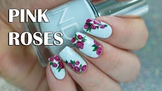 Classic Pink Rose Nail Art  INDIGO Nail Polish [upl. by Swayder]