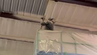 Closed cell sprayfoam in a metal warehouse [upl. by Let484]