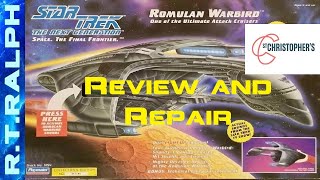 Star Trek Playmates Romulan Warbird St Christophers Auction win Review and Repair [upl. by Hutt]