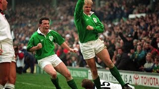 RBS 6 Nations Greatest Moments Simon Geoghegan Try Ireland v England 1994 [upl. by Adohr]