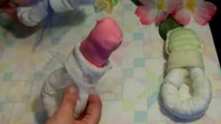 How to make a Pacifier out of diapers for a baby shower [upl. by Gaiser174]