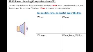 AP Chinese Listening Comprehension071 [upl. by Adlitam503]