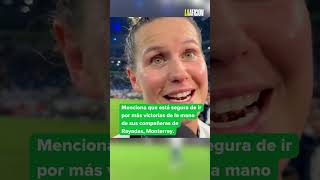 Merel Van Dongen jugadora extranjera de Rayadas dice estar sorprendida del Fútbol en México [upl. by Phaedra490]