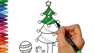 Albero di Natale o Pino  Come disegnare e colora per i bambini [upl. by Haroppizt]