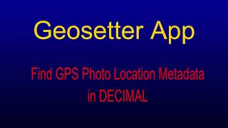 Geosetter APP find GPS in Decimal [upl. by Kalman]