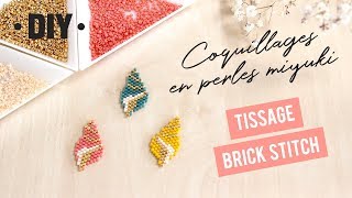 DIY Pins Coquillages Conque en perles Miyuki tissage Brick Stitch [upl. by Sivram]