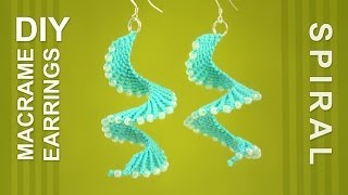 Macrame Spiral Earrings  DIY Tutorial [upl. by Riba]