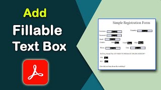 How to add a fillable text box in pdf with Adobe Acrobat Pro DC [upl. by Ferrel]