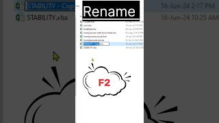 How to Rename Files Using a Keyboard Shortcut Shorts excel [upl. by Simah]