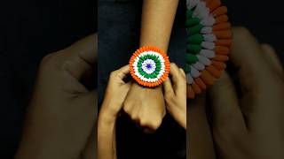 Indian Tricolour Rakhi MakingIndipendence Day Special Craftsrakhimakingearbudscraftsshorts [upl. by Attey]