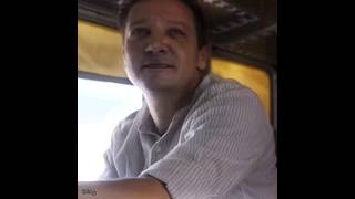 I was still talking  Jeremy Renner  Rennervations  Rebel on the road [upl. by Ecal]