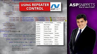 Using Repeater control in ASPNet using C [upl. by Cole]