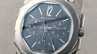 2021 Bulgari Octo Finissimo Chronograph GMT Black Dial 103371 Bulgari Watch Review [upl. by Zanze485]