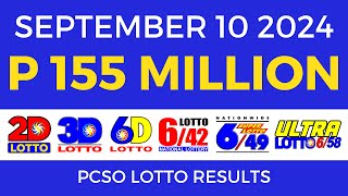 Lotto Result Today 9pm September 10 2024  PCSO Complete [upl. by Endres84]