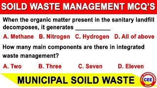 municipal solid waste management mcq  solid waste management mcq  mcq on solid waste management [upl. by Rosenberg55]