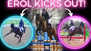 YOUNG HORSE KICKS OUT  LEGS FLY AT EROLS FIRST COMBINED TRAINING COMPETITION  VLOG 132 [upl. by Cuttie665]