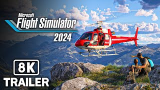 MICROSOFT FLIGHT SIMULATOR 2024 Official Trailer 2024 8K [upl. by Llenal433]