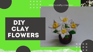 Diy clay flowersclay flowers makingair dry clay flowers [upl. by Marciano]