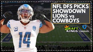 NFL DFS Picks for Saturday Night Showdown Lions vs Cowboys FanDuel amp DraftKings Lineup Advice [upl. by Inalej]