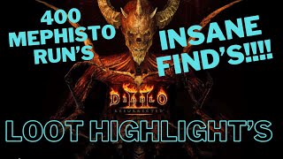 400 Mephisto Runs Insane Drops DIABLO 2 RESURRECTED diablo2 d2r diablo2resurrected viral epic [upl. by Delmer575]