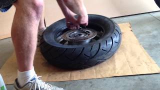 Removing and replacing a motorcycle tire from the rim [upl. by Nelrah]