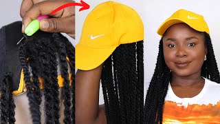 DIY BRAIDED WIG HAT  NO GLUE OR STITCH METHOD Beginner Friendly [upl. by Yartnoed]