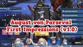 August von Parseval First Impressions Version 10  Azur Lane [upl. by Treblih710]