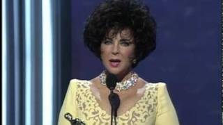 Elizabeth Taylor receiving the Jean Hersholt Humanitarian Award [upl. by Ardnala]