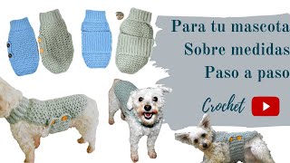 Tutorial Jersey Para Perros o Gatos Crochet  Ganchillo [upl. by Healion]