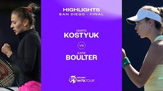 Marta Kostyuk vs Katie Boulter  2024 San Diego Final  WTA Match Highlights [upl. by Wonacott]