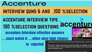 Accenture Interview Update100 selection question💯 selection guaranteeToday Update [upl. by Htilil]