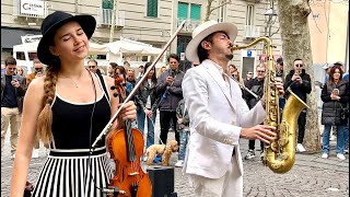 Stand By Me  Ben E King  Karolina Protsenko amp Daniele Vitale  Violin amp Sax Cover [upl. by Ralyks]