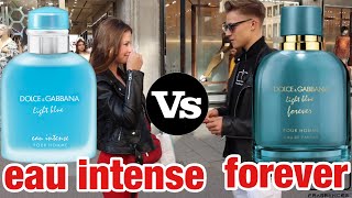 DolceampGabbana light blue eau intense pour homme vs DolceampGabbana light blue forever  fragrance test [upl. by Lief]