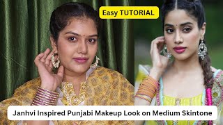 How to  Punjabi Kudi wala Makeup  Janhvi Kapoor inspired [upl. by Ahsinaj471]