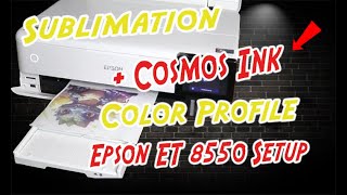 STUDIO VLOG3 Epson ET 8550 Setup For Sublimation  Cosmos Ink Color Profile [upl. by Aihtyc]