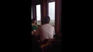 Wave crashes through restaurant window Santa Barbara [upl. by Emalee]