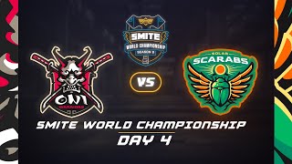 SMITE World Championship Group Stages  Day 4 Oni Warriors Vs Solar Scarabs [upl. by Alaehs]