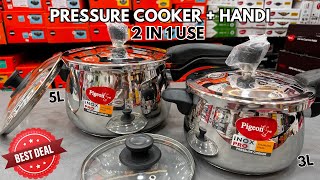 PIGEON INOX PRO STAINLESS STEEL PRESSURE COOKER  CAPACITY 3L amp5L pigeon ramdev kitchen cooking [upl. by Chandler501]